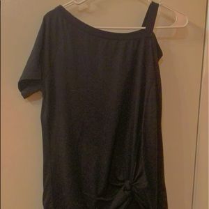 One Shoulder Black Shirt